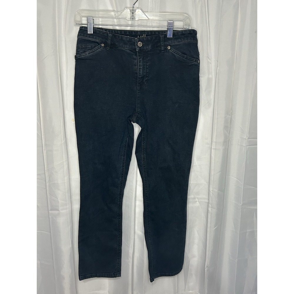 J.Jill Tried & True Fit Slim Ankle Jeans Women's Black Denim Size 6 Stretch